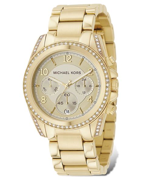 michael kors gold and blue mens watch|Michael Kors chronograph gold.